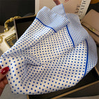 Women's Silk Scarfs Polka Dot Print Versatile Fashionable Trendy Harajuku Elegant Sun Girls Protection Small Square Scarfs Cute