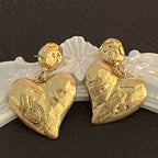 Sculpted Heart Statement Earrings