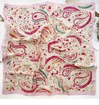 Silk Square Scarf Women Luxury Floral Print Soft Satin Kerchief Hairband Neckerchief Head Hijab Lady Headband Foulard Bag Ribbon